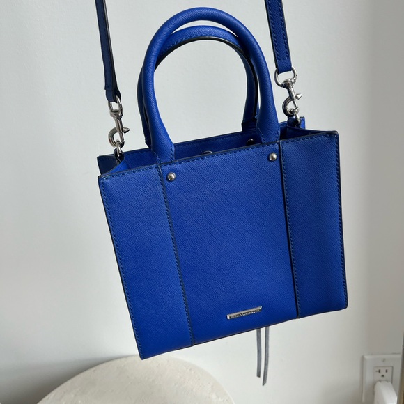 Rebecca Minkoff Blue Mini Mab Crossbody Leather Tote - Picture 2 of 6